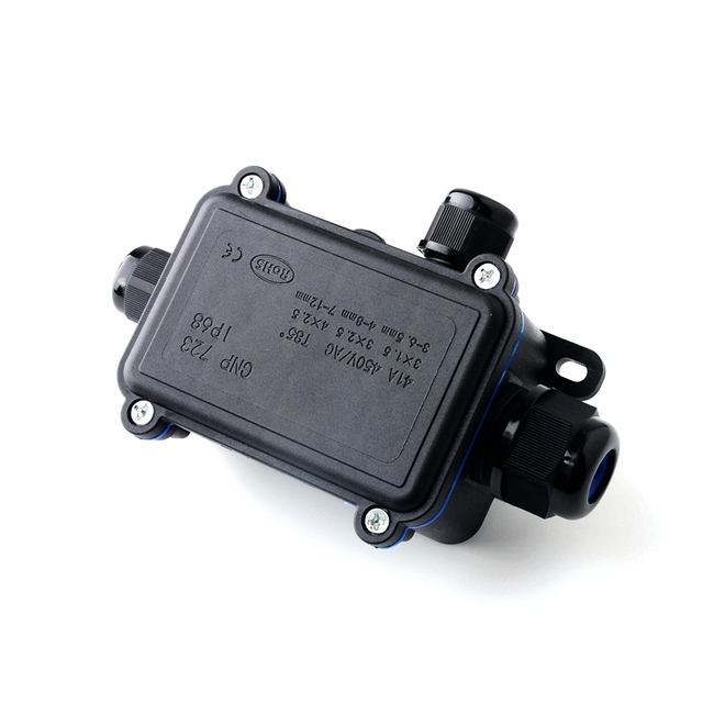Underground Electric 1 in 2 Out Wire IP68 PVC Plastic Waterproof Junction Box Enclosure Connector Box