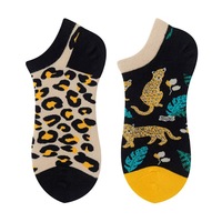 Chaussettes ras du cou à imprimé léopard et motif guépard tendance – Chaussettes en coton à imprimé animal fantaisie, vente en gros pour hommes et femmes, style streetwear