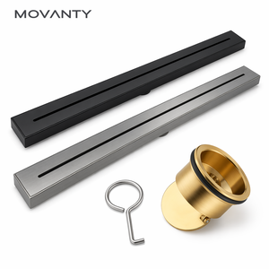 Desagüe de Ducha Lineal de Acero Inoxidable 304 de Fábrica OEM MOVANTY, <span class=keywords><strong>con</strong></span> Inserto para Azulejos Antiolor, Acabado Cepillado de 2.0mm, Fácil Instalación - Product Image 4