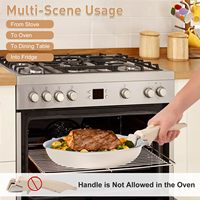 Poignée universelle amovible et détachable pour ustensiles de cuisine, résistante à la chaleur, compatible four, en plastique écologique, couleur crème