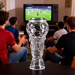 Jarra de Cerveza de Doble Pared con Asa para Ver Partidos de Fútbol, Jarra de Cerveza de Vidrio - Product Image 3