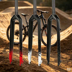 Horquilla Rígida de Carbono TOSEEK Ligera para Bicicleta de Montaña, 26/27.5/29 Pulgadas, 9*100mm, Liberación Rápida, Freno de Disco, BMX, XC, Trail - Product Image 1
