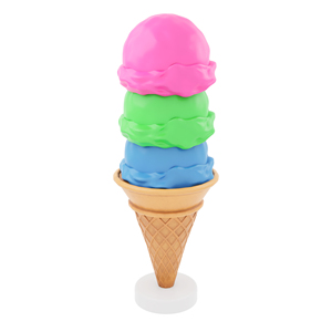 Modèle de sculpture en fibre de verre brillante, personnalisée, colorée, écologique, en forme de <span class=keywords><strong>cornet</strong></span> de crème glacée à trois scoops, sur le thème alimentaire, pour présentation au sol en supermarché - Product Image 5