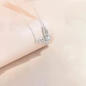 Collana di Moda in Argento Sterling S925 Placcato <span class=keywords><strong>Oro</strong></span> 18K con Pendente di Diamanti e Moissanite da 1.0Ct Colore <span class=keywords><strong>D</strong></span> VVS - Product Image 5