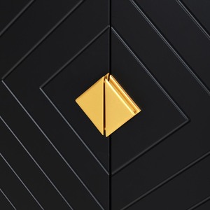 Tủ lưu trữ tủ 4 cửa cho phòng khách và phòng ăn, hai tủ lớn có tay cầm bằng vàng và kệ có thể điều chỉnh - Product Image 5