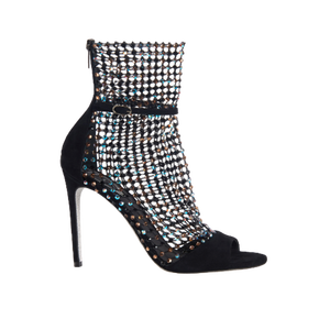 EVK2302 – bottines de danse en résille de cristal <span class=keywords><strong>noir</strong></span> pour femmes, étoile, belle mode, fête, sandales à talons hauts pour filles - Product Image 1