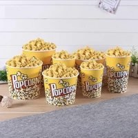Seau à popcorn jetable en papier kraft, biodégradable, résistant à la graisse, récipient à collation écologique