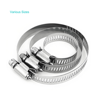 Collier de serrage en acier inoxydable pour tuyau d'eau, 8mm-300mm, avec boulons de fixation, type quincaillerie de baril, usage industriel général, applicable