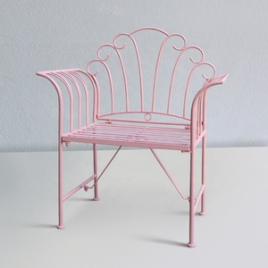 Allsome — <span class=keywords><strong>banc</strong></span> de jardin <span class=keywords><strong>Vintage</strong></span> en <span class=keywords><strong>fer</strong></span> <span class=keywords><strong>forgé</strong></span> rose, meubles d'extérieur, siège en métal - Product Image 2