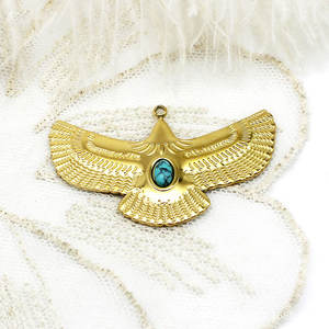 Pulsera de Acero Inoxidable 316L con Baño de Oro PVD de 14k/18k y Dije de Águila, Personalizable para Pulseras y Collares - Product Image 5