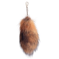Porte-clés en fourrure de renard véritable de 7 pouces, longue et naturelle, pendentif queue de renard pour cosplay, mignon, pour femmes