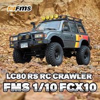 FMS 1:10 FCX10 LC80 pour Land Cruiser 80 RS, télécommande 6 canaux avec chargeur, portée de 150 m, prêt à l'emploi, Rock Crawler