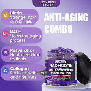 Gomitas de NAD+ Resveratrol Berberina Biotina Colágeno Queratina Zinc Vitamina K2 D3 Suplementos de NAD para Cabello y Uñas Adultos - Product Image 6