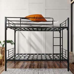 Diseño moderno de dos pisos, tamaño Queen, marco de hierro de metal <span class=keywords><strong>cama</strong></span> con <span class=keywords><strong>escalera</strong></span> <span class=keywords><strong>para</strong></span> almacenamiento de camas gemelas o apartamentos, precio de fábrica disponible - Product Image 6