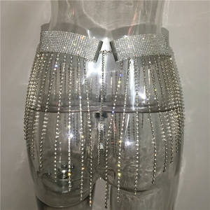 Strass taille <span class=keywords><strong>ventre</strong></span> chaîne femmes plein autour de gland cristal danse hanche plage Bikini corps bijoux SHZJ0210 - Product Image 2