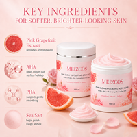 Gommage Corporel Exfoliant Rose Lumineux 1000ml AHA PHA Pamplemousse Rose Sel Marin Crème Exfoliante Corporelle Lisse les Peaux Rêches et Sèches Soin Corporel Spa