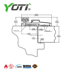บานพับแบบมีเฟือง YHG002 สำหรับงานหนัก แบบเต็มพื้นผิว ดีไซน์ทันสมัย ได้มาตรฐาน ANSI/BHMA สำหรับใช้กับประตู - Product Image 4