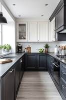 CBMmart Armoire de cuisine moderne bicolore en panneau mélaminé laqué, peinte sur mesure, toutes couleurs, armoire de cuisine personnalisée