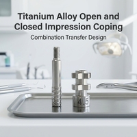 Dentium Combination Impression Coping en alliage de titane pour transfert multi-plaques, technique ouverte et fermée, restauration implantaire
