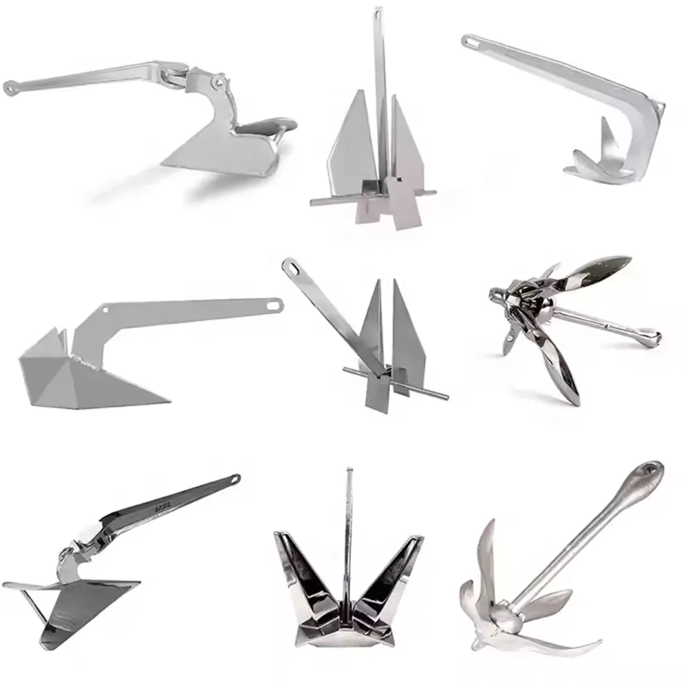 Yanyu Boat Accessories Marine Anchor 316 Stainless Steel Mirror Polished Claw Ship Sea Bruce Plough Anchor Boat Anchors