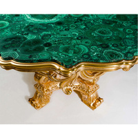 Tables d'appoint rondes en marbre vert naturel Table d'appoint de style rococo bien conçue pour le salon Tables d'appoint en bois