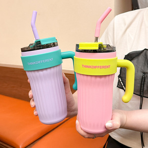 Thinkdifferent Stainless Steel Tumbler 500Ml With Handle And Straw For Travel And Car Use - Product Image 3