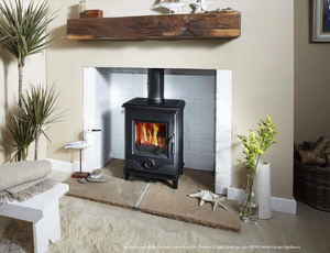 Chimenea Independiente de Hierro Fundido Contemporánea de Alta Eficiencia para Interiores, de 9 kW, para Sala de Estar de Villa - Product Image 6