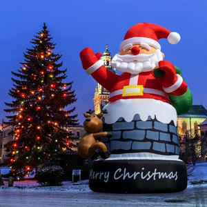Décoration <span class=keywords><strong>de</strong></span> Noël gonflable géante <span class=keywords><strong>de</strong></span> Père Noël pour l'extérieur avec souffleur et <span class=keywords><strong>ballon</strong></span>, imperméable et résistante aux intempéries - Product Image 2