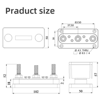 AMOMPOWER Barre omnibus 150A 12V-48V DC, Bloc de distribution d'alimentation en cuivre T2 nickelé, 7 fenêtres amovibles pour câblage flexible