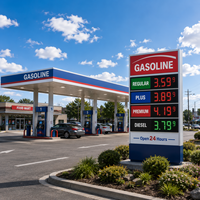 Panneau de signalisation personnalisé pour prix de carburant, affichage numérique LED pour station-service, totem d'affichage de prix avec structure en acier galvanisé, fabricant