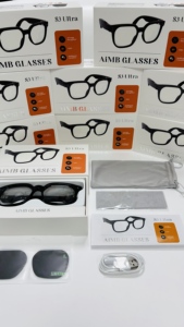 AIMB Smart <b>Glasses</b> S3 Ultra Plastic Titanium Frame Dual <b>Camera</b> AI Vision Recognition Real-time Translation 1080P Video - Product Image 6