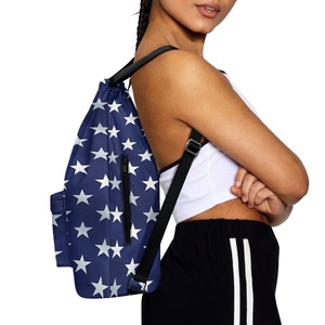 2024 Durable Custom Large Capacity Sport gymnastik Rucksack USA Flag <span class=keywords><strong>Pattern</strong></span> <span class=keywords><strong>String</strong></span> Kordel zug Taschen Polyester Fabrik preis - Product Image 4