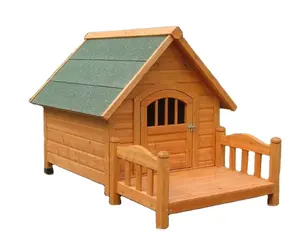 Design Kennels Delicate Design Yellow Wooden Dog Kennel Pet House With Veranda