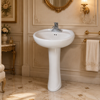 Wastafel Pedestal Bersertifikat CUPC yang Elegan untuk Kamar Mandi, Cocok untuk Vanity 1103