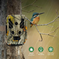 Caméra de chasse sans fil longue portée pour l'extérieur, avec connexion via application, vision nocturne infrarouge, contrôle par application, Wifi
