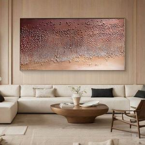 Arte Mural Neutral Estilo Wabi Sabi, Pintura al Óleo sobre Lienzo Texturizado 3D Hecha a Mano, Decoración de Pared para Sala de Estar, Decoración de Interiores de Hotel - Product Image 2