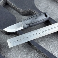Outdoor-Taktikmesser mit hoher Härte, tragbares Selbstverteidigungsmesser, kleines gerades Feldmesser, Camping-Multifunktionsmesser mit glatter Klinge aus 5Cr-Stahl