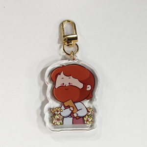 Llavero de acrílico transparente personalizado con dije de epoxi de dibujos animados, soporte de metal de aleación, logotipo personalizado, llavero de acrílico de anime - Product Image 4