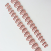 AIERFEI 30 pièces de faux ongles à presser ovales, couleur unie, gel souple, multi-canaux, prêts à la vente au détail, design à couverture complète