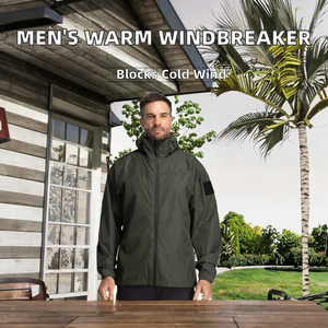 High Quality Custom Design Men's Breathable Windproof <b>Canvas</b> Windbreaker <b>Jackets</b> Zipper High Street for Outdoor Warm Casual - Product Image 2