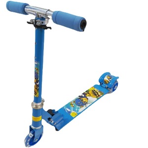 Patinete de tres ruedas para niños, altura ajustable, ligero, para niños de 1 a 8 años, azul, con diseño de dibujos animados - Product Image 5