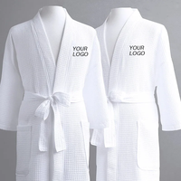 Peignoir de nuit long à manches longues pour adulte, super doux, de luxe, pour hôtel, pour femmes, 100% coton gaufré
