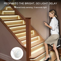 Contrôleur d'éclairage intelligent pour escalier à 32 étapes 12V/24V avec capteur de mouvement automatique PIR et système de gradation pour bande LED d'escalier