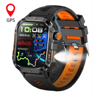 Orologio intelligente CRG36 quadrato Gps frequenza cardiaca ossigeno nel sangue monitoraggio sport 3ATM <span class=keywords><strong>Smartwatch</strong></span> <span class=keywords><strong>con</strong></span> torcia - Product Image 1