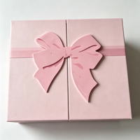 Boîte cadeau rigide à double porte personnalisée avec nœud et fermeture magnétique, emballage cadeau en papier pour bijoux, cadeaux et événements d'entreprise