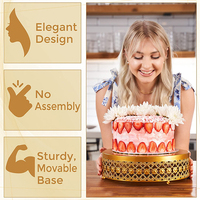 Support de buffet en acier inoxydable à 3 niveaux, présentoir de buffet en métal doré, support à gâteau de mariage pour gâteaux de mariage, table de desserts