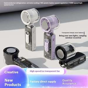 Rechargeable Digital Display Turbo Fan Portable Wearable Foldable Mini Pocket Handheld Fan Travel Camping Outdoor USB Battery - Product Image 3