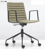 Skymax meubles chaise longue approvisionnement en gros Accent fauteuil tissu rond canapé chaise avec pieds en aluminium Eamessss chaise salon