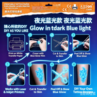 A.DSon Guangdong Papier transfert temporaire imprimable super cool qui brille dans le noir pour tatouage autocollant à la lumière bleue