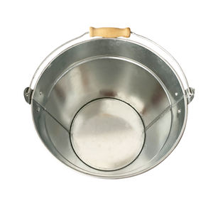 ถังโลหะราคาส่งถูก 5 ลิตร 10 ลิตร 15 ลิตร สำหรับใส่น้ำในสวน ถังชุบสังกะสีพร้อมหูจับไม้ ถังเหล็กสีเงิน - Product Image 4